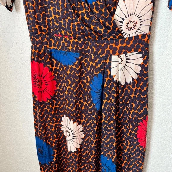 Boden Orange Faux Wrap Annie Dress Size 10 - Picture 3 of 7